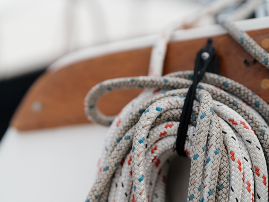 A closeup of rope on a boat in the Puget Sound, symbolizing connections and tethering for the Seattle financial planners' - North Lake Financial Advisors - contact page.